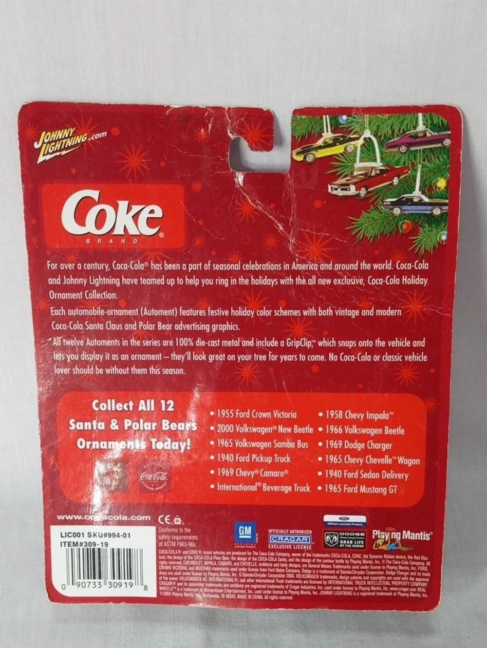 Coca Cola Holiday Ornament Vehicle Duo - Johnny Lightening